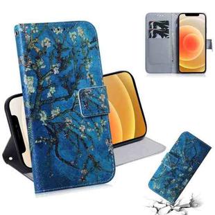 For iPhone 12 mini Coloured Drawing Horizontal Flip Leather Case, with Holder & Card Slots & Wallet(Apricot Flower)