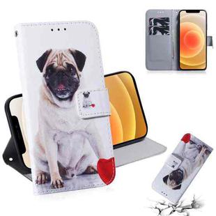 For iPhone 12 mini Coloured Drawing Horizontal Flip Leather Case, with Holder & Card Slots & Wallet(Pug)