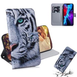 For iPhone 12 / 12 Pro Coloured Drawing Horizontal Flip Leather Case, with Holder & Card Slots & Wallet(Tiger)