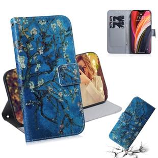For iPhone 12 Pro Max Coloured Drawing Horizontal Flip Leather Case, with Holder & Card Slots & Wallet(Apricot Flower)