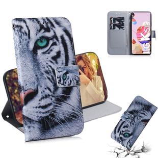 For LG K41S Coloured Drawing Horizontal Flip Leather Case, with Holder & Card Slots & Wallet(Tiger)