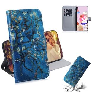 For LG K41S Coloured Drawing Horizontal Flip Leather Case, with Holder & Card Slots & Wallet(Apricot Flower)