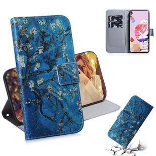 For LG K51S Coloured Drawing Horizontal Flip Leather Case, with Holder & Card Slots & Wallet(Apricot Flower)