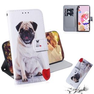 For LG K51S Coloured Drawing Horizontal Flip Leather Case, with Holder & Card Slots & Wallet(Pug)