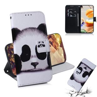 For LG K61 Coloured Drawing Horizontal Flip Leather Case, with Holder & Card Slots & Wallet(Panda)