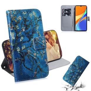 For Xiaomi Redmi 9C Coloured Drawing Horizontal Flip Leather Case, with Holder & Card Slots & Wallet(Apricot Flower)