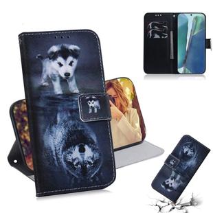 For Samsung Galaxy Note 20 Coloured Drawing Horizontal Flip Leather Case, with Holder & Card Slots & Wallet(Wolf and Dog)