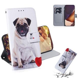 For Samsung Galaxy Note 20 Ultra Coloured Drawing Horizontal Flip Leather Case, with Holder & Card Slots & Wallet(Pug)