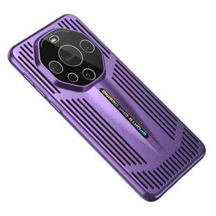 For Huawei Mate 60 Pro Blade Cooling PC Full Coverage Phone Case(Dark Purple)