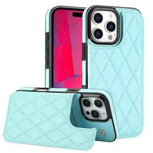 For iPhone 16 Pro Max Double Buckle Rhombic PU Leather Phone Case(Blue)