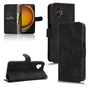 For Samsung Galaxy Xcover7 Pro Skin Feel Magnetic Flip Leather Phone Case(Black)