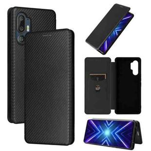 For HTC U24 Pro Carbon Fiber Texture Flip Leather Phone Case(Black)