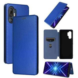 For HTC U24 Pro Carbon Fiber Texture Flip Leather Phone Case(Blue)