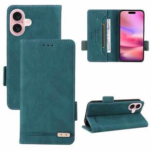 For iPhone 16 Plus Magnetic Clasp Leather Phone Case(Green)