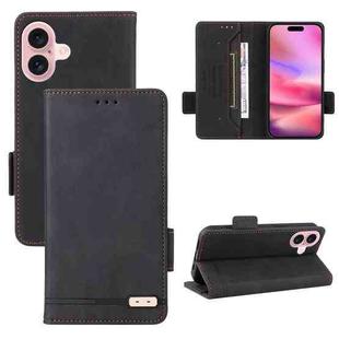 For iPhone 16 Magnetic Clasp Leather Phone Case(Black)