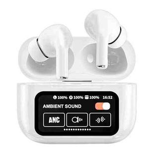 A9 Pro Smart Colorful Touch Screen ANC + ENC Noise Reduction Wireless Bluetooth Earphone(White)