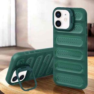 For iPhone 12 / 12 Pro Invisible Holder Cooling Phone Case(Transparent Green)