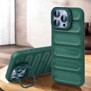 For iPhone 12 Pro Max Invisible Holder Cooling Phone Case(Transparent Green)