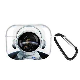 For AirPods Pro 2 Wireless Earphones TPU Painted Protective Case(Transparent Astronaut)