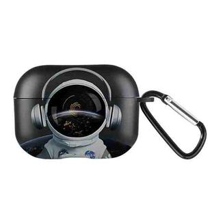 For AirPods Pro Wireless Earphones TPU Painted Protective Case(Black Astronaut)