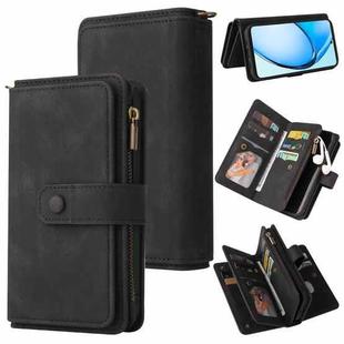 For OPPO A60 4G Skin Feel Multi Card Slots Zipper Wallet Leather Phone Case(Black)