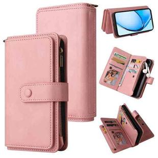 For OPPO A60 4G Skin Feel Multi Card Slots Zipper Wallet Leather Phone Case(Pink)