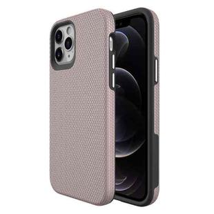 For iPhone 12 / 12 Pro Triangle Armor Texture TPU + PC Case(Rose Gold)