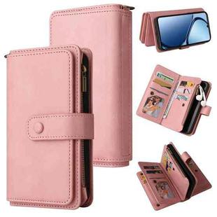 For Realme C63 / C61 / Note 60 Skin Feel Multi Card Slots Zipper Wallet Leather Phone Case(Pink)