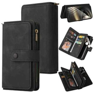 For Xiaomi Poco F6 Skin Feel Multi Card Slots Zipper Wallet Leather Phone Case(Black)