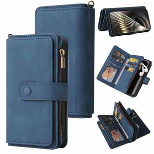 For Xiaomi Poco F6 Skin Feel Multi Card Slots Zipper Wallet Leather Phone Case(Blue)