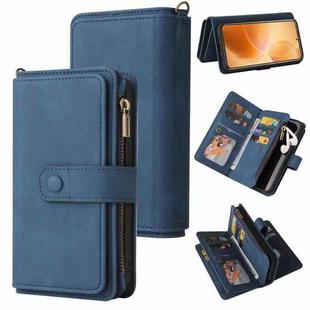 For Xiaomi 14T Pro Skin Feel Multi Card Slots Zipper Wallet Leather Phone Case(Blue)