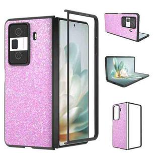 For Honor Magic Vs3 Black Frame Colorful Glitter Phone Case(Dark Pink)