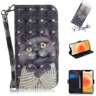 For iPhone 12 mini 3D Colored Drawing Horizontal Flip Leather Case with Holder & Card Slots & Wallet & Lanyard(Hug Cat)