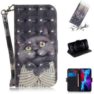 For iPhone 12 / 12 Pro 3D Colored Drawing Horizontal Flip Leather Case with Holder & Card Slots & Wallet & Lanyard(Hug Cat)