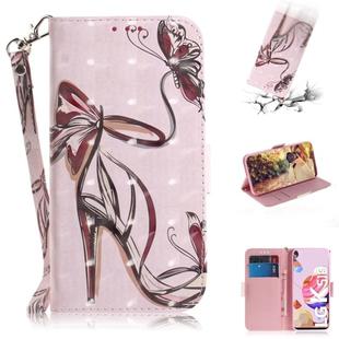 For LG K41S / K51S 3D Colored Drawing Horizontal Flip Leather Case with Holder & Card Slots & Wallet & Lanyard(Butterfly High-heeled)