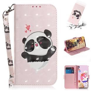 For LG K41S / K51S 3D Colored Drawing Horizontal Flip Leather Case with Holder & Card Slots & Wallet & Lanyard(Heart Panda)