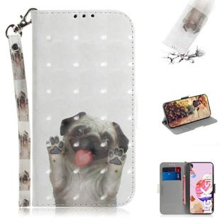 For LG K41S / K51S 3D Colored Drawing Horizontal Flip Leather Case with Holder & Card Slots & Wallet & Lanyard(Pug)