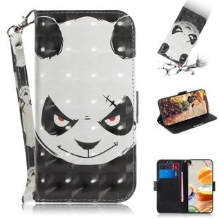 For LG K61 3D Colored Drawing Horizontal Flip Leather Case with Holder & Card Slots & Wallet & Lanyard(Angry Bear)
