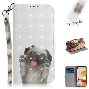 For LG K61 3D Colored Drawing Horizontal Flip Leather Case with Holder & Card Slots & Wallet & Lanyard(Pug)