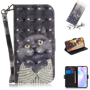 For Xiaomi Redmi 9A 3D Colored Drawing Horizontal Flip Leather Case with Holder & Card Slots & Wallet & Lanyard(Hug Cat)