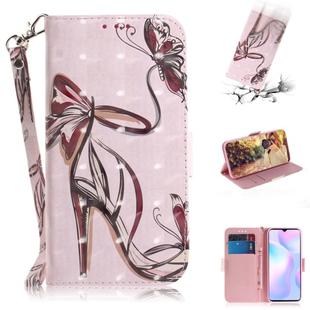 For Xiaomi Redmi 9A 3D Colored Drawing Horizontal Flip Leather Case with Holder & Card Slots & Wallet & Lanyard(Butterfly High-heeled)