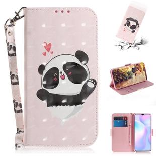 For Xiaomi Redmi 9A 3D Colored Drawing Horizontal Flip Leather Case with Holder & Card Slots & Wallet & Lanyard(Heart Panda)