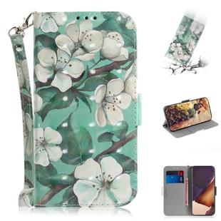 For Samsung Galaxy Note20 Ultra 3D Colored Drawing Horizontal Flip Leather Case with Holder & Card Slots & Wallet & Lanyard(Watercolor Flower)