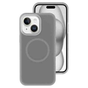 For iPhone 15 Jelly Liquid Silicone MagSafe Magnetic Phone Case(Grey)