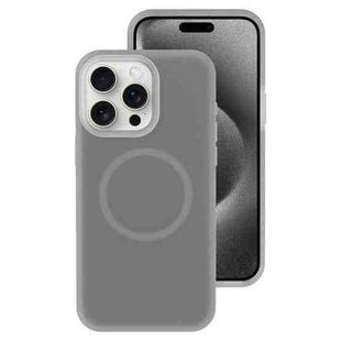 For iPhone 15 Pro Jelly Liquid Silicone MagSafe Magnetic Phone Case(Grey)