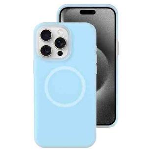 For iPhone 15 Pro Jelly Liquid Silicone MagSafe Magnetic Phone Case(Blue)