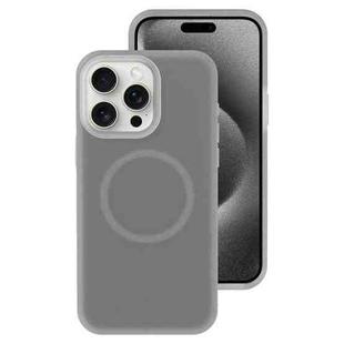 For iPhone 15 Pro Max Jelly Liquid Silicone MagSafe Magnetic Phone Case(Grey)