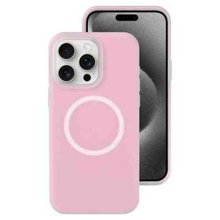 For iPhone 15 Pro Max Jelly Liquid Silicone MagSafe Magnetic Phone Case(Sand Pink)