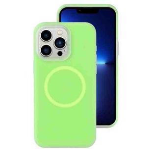 For iPhone 13 Pro Jelly Liquid Silicone MagSafe Magnetic Phone Case(Green)