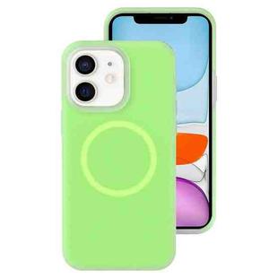 For iPhone 11 Jelly Liquid Silicone MagSafe Magnetic Phone Case(Green)